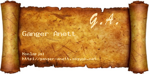 Ganger Anett névjegykártya